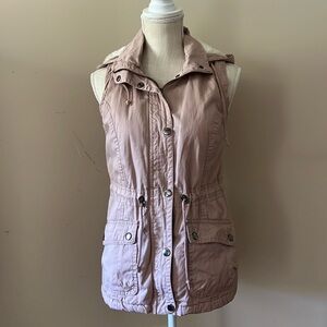 Outer Edge Women Light Pink Vest with Hood Size: M